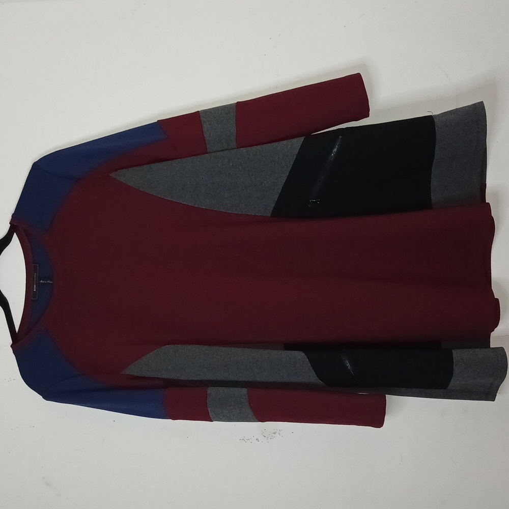 BCBGMaxazria‎ womens Color block long sleeve A line dress Size Small